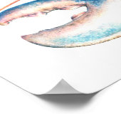 共通ロブスターブルーウォーター素晴らしカラープリント ポスター (角)