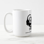 共通猫の完全なロゴの黒 コーヒーマグカップ (左)