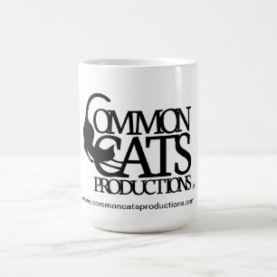 共通猫の完全なロゴの黒 コーヒーマグカップ