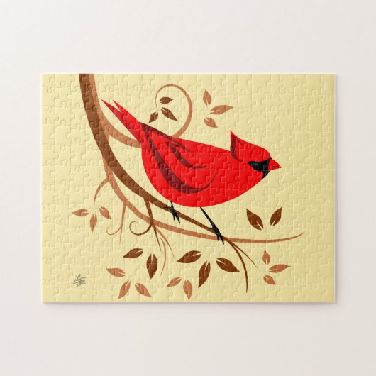 共通（鳥）ショウジョウコウカンチョウ鳥パズル ジグソーパズル (横)