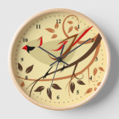 共通（鳥）ショウジョウコウカンチョウ 壁時計 (正面)