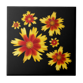 共食い金ゴールドとブロンズのチクシード花メドレー タイル