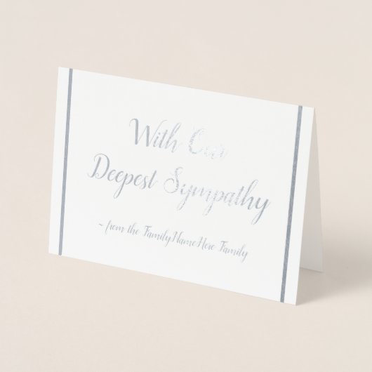 共鳴した銀ぱくの悔やみや弔慰カード 箔カード (正面)