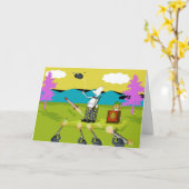 兵おもしろい士祝いカード カード (黄色い花)