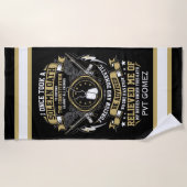 兵パーソナライズされた士宣誓 ビーチタオル (正面)