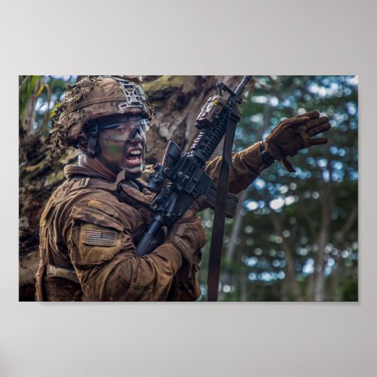 兵士が実火エクササイズに参加 ポスター (正面)