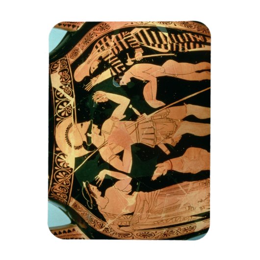 兵士がpを取って描いた屋根裏赤い姿の花瓶 マグネット (縦)