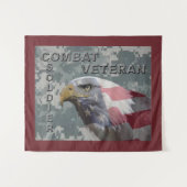 兵士すごいカッコいい – 戦闘退役軍人 タペストリー (正面(横))