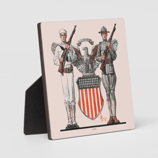 兵士とセーラーとアメリカの盾 フォトプラーク (正面)