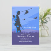 兵士とヘリコプターの軍隊ウェルカムホーム 招待状