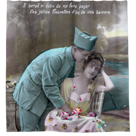 兵士と恋人 シャワーカーテン (正面)