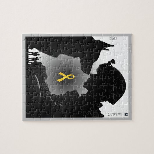 兵士と犬:深いつながり、友情 ジグソーパズル (横)