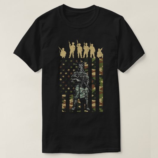 兵士と自由の女神 Tシャツ (デザイン正面)