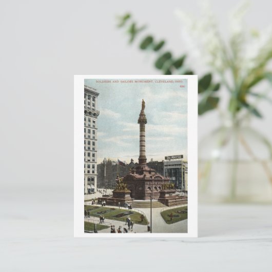 兵士と船員モニュメントクリーブランド1910ヴィンテージ ポストカード (スタンド正面)