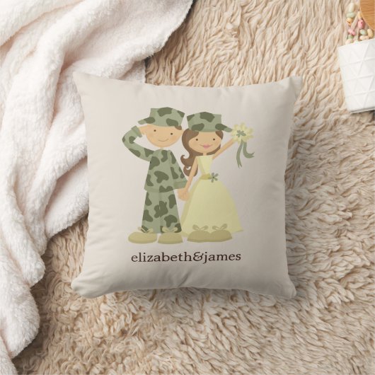 兵士と花嫁結婚のカスタム枕 クッション (ブランケット)