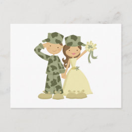兵士と花嫁結婚の応答カード インビテーションポストカード