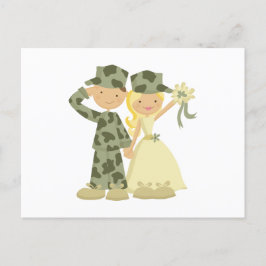 兵士と花嫁結婚の応答カード インビテーションポストカード