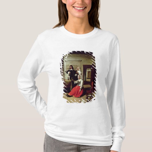 兵士と飲んでいる女性1658年 Tシャツ (正面)