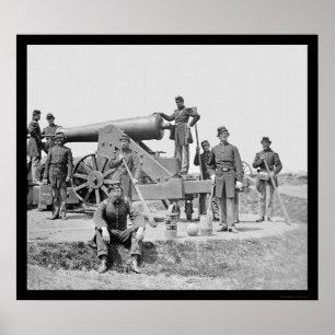 兵士と24ポンド攻城銃Ftコルコーラン1864 ポスター
