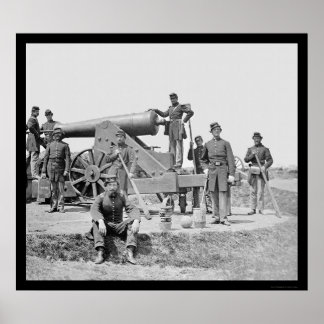 兵士と24ポンド攻城銃Ftコルコーラン1864 ポスター