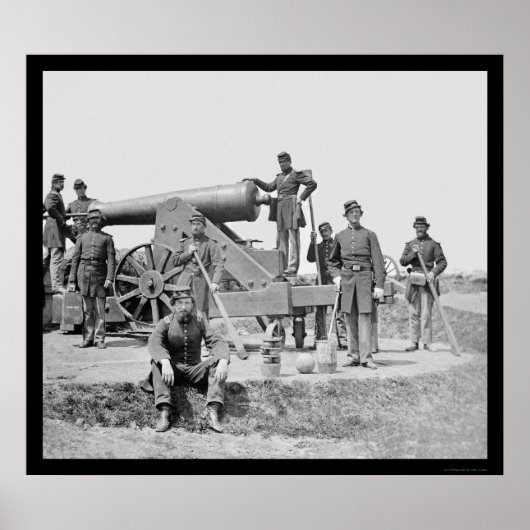兵士と24ポンド攻城銃Ftコルコーラン1864 ポスター (正面)