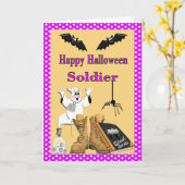 兵士のためのハロウィン軍のカード カード (黄色い花)