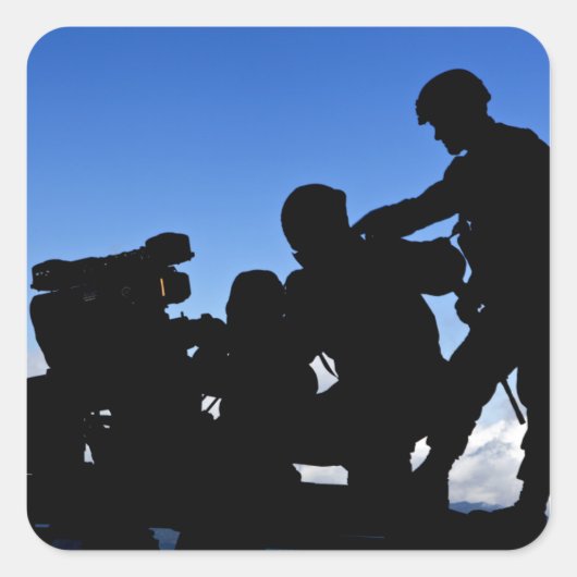 兵士のシルエット スクエアシール (正面)