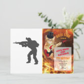 兵士のシルエット-背景色を選択 招待状 (スタンド正面)