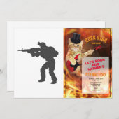 兵士のシルエット-背景色を選択 招待状 (正面/裏面)