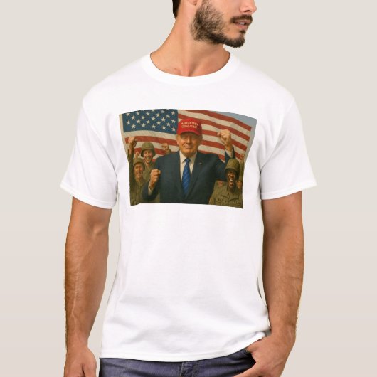 兵士の勝利で祝トランプ Tシャツ (正面)