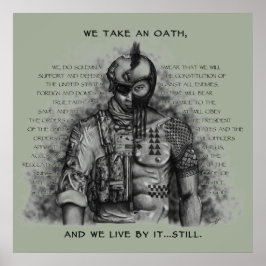 兵士の戦士 – Oath背カスタマイズ景の色 ポスター