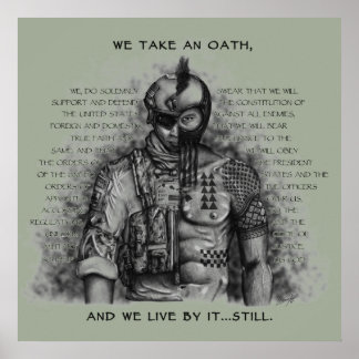 兵士の戦士 – Oath背カスタマイズ景の色 ポスター