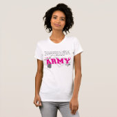 兵士の目-誇り高い軍隊の妻に Tシャツ (正面フル)