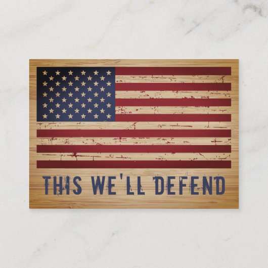 兵士の祈りの言葉アメリカ国旗の軍隊 名刺 (裏面)