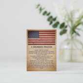 兵士の祈りの言葉アメリカ国旗の軍隊 名刺 (スタンド正面)