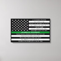 兵士の祈りの言葉パーソナライズされた薄い緑の線