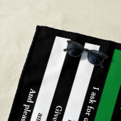 兵士の祈りの言葉パーソナライズされた薄い緑の線 ビーチタオル (インサイチュ)