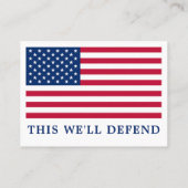 兵士の祈りの言葉米国国旗の軍隊 名刺 (裏面)