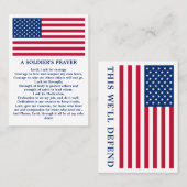 兵士の祈りの言葉米国国旗の軍隊 名刺 (正面/裏面)