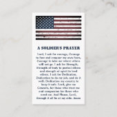 兵士の祈りの言葉軍隊アメリカ国旗のブシ 名刺 (正面)