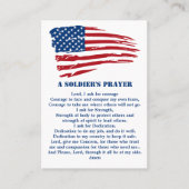 兵士の祈りの言葉軍隊アメリカ国旗の愛国心 名刺 (正面)