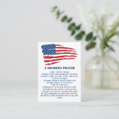 兵士の祈りの言葉軍隊アメリカ国旗の愛国心 名刺 (スタンド正面)