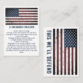 兵士の祈りの言葉軍隊米国国旗 名刺 (正面/裏面)