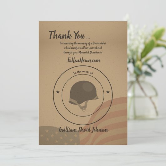 兵士の葬式のサンキューカード 招待状 (スタンド正面)