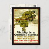 兵士の食糧供給に関するWWIポスター ポストカード (正面/裏面)