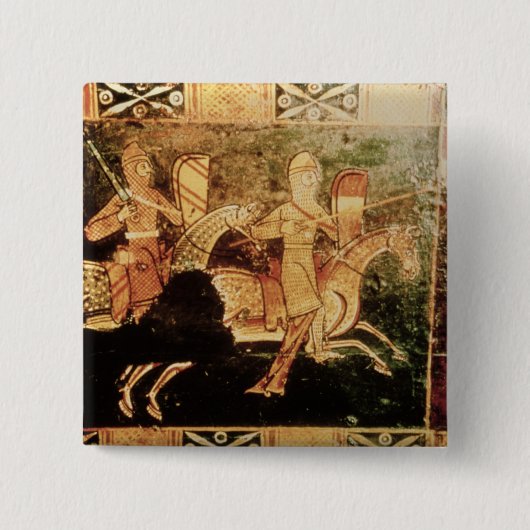 兵士のgoiを描写する嫁入り道具入れの化粧箱からの詳細 缶バッジ (正面)