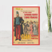 兵士を称賛する群衆のサーカスフランスのポスター カード (正面)