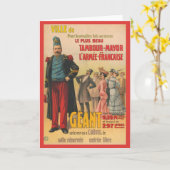 兵士を称賛する群衆のサーカスフランスのポスター カード (黄色い花)