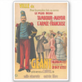 兵士を称賛する群衆のサーカスフランスのポスター シール (正面)