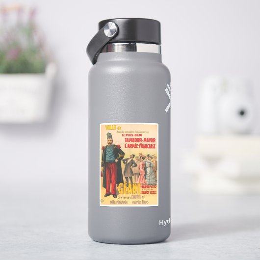 兵士を称賛する群衆のサーカスフランスのポスター シール (HydroFlask)